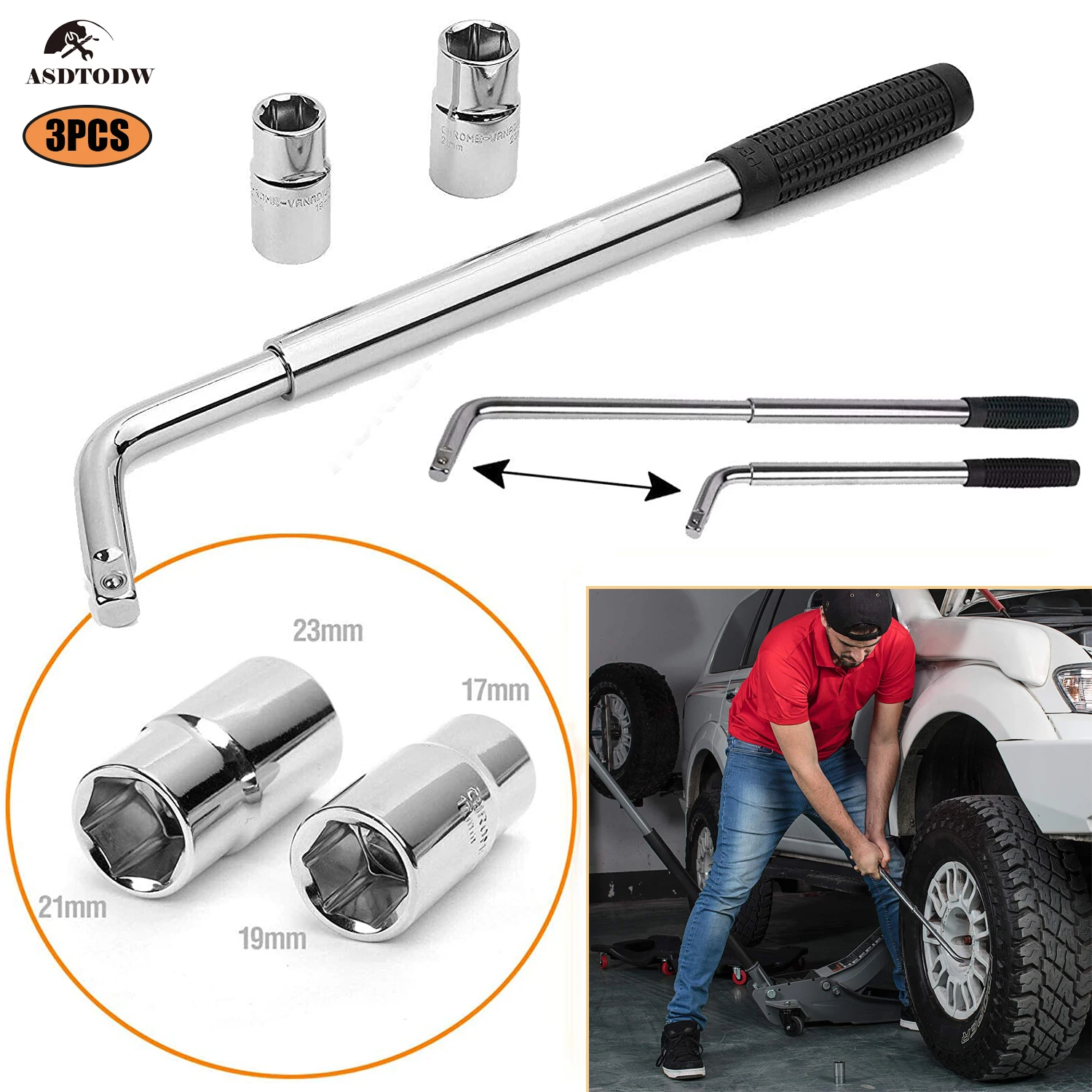 

Фотогаечный ключ с противоскользящей ручкой, телескопический шестигранный ключ, торцевой ключ, гаечный ключ для ремонта автомобильных шин 17/19/21/23 мм