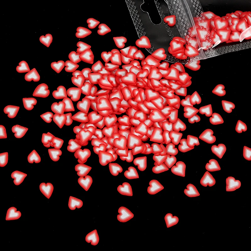 Red Love Sequins Nail Art Supplies For Professionals Pink Clay Slice Valentine's Day Flakes Manicure Design Nails Decorations | Красота и