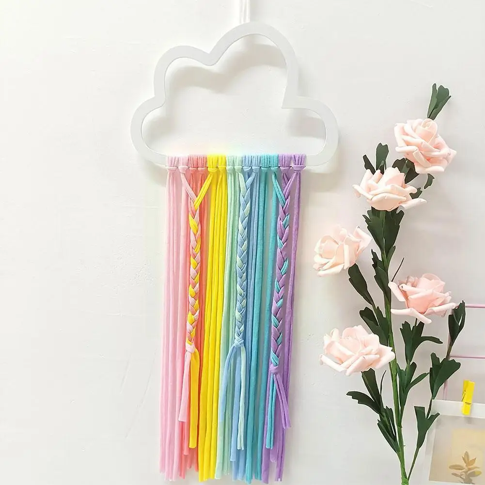 

Rainbow Hairpin Hair Clip Holder Storage Organizer Hanging Rope Wall Ornament Hair Accessories Storage Ornament M6s3