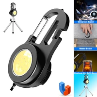 2pcs portable keychain flashlight with stand mini screwdriver lantern usb rechargeable torch backpack light magnet climbing lamp