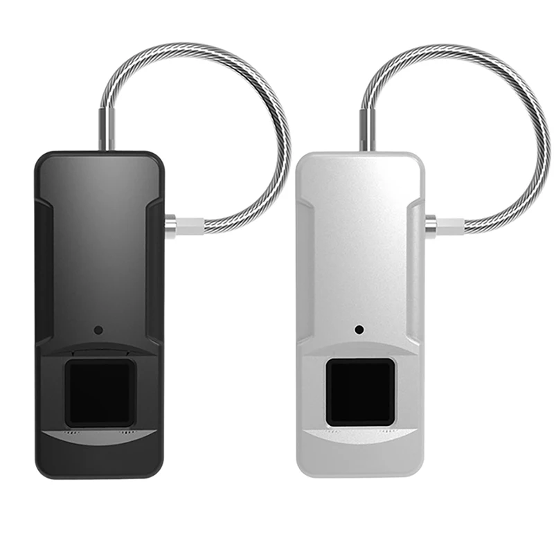 

Сканер отпечатков пальцев, USB Перезаряжаемый навесной замок с поддержкой 10 комплектов паролей, IP65 Водонепроницаемый для уличного спортзала
