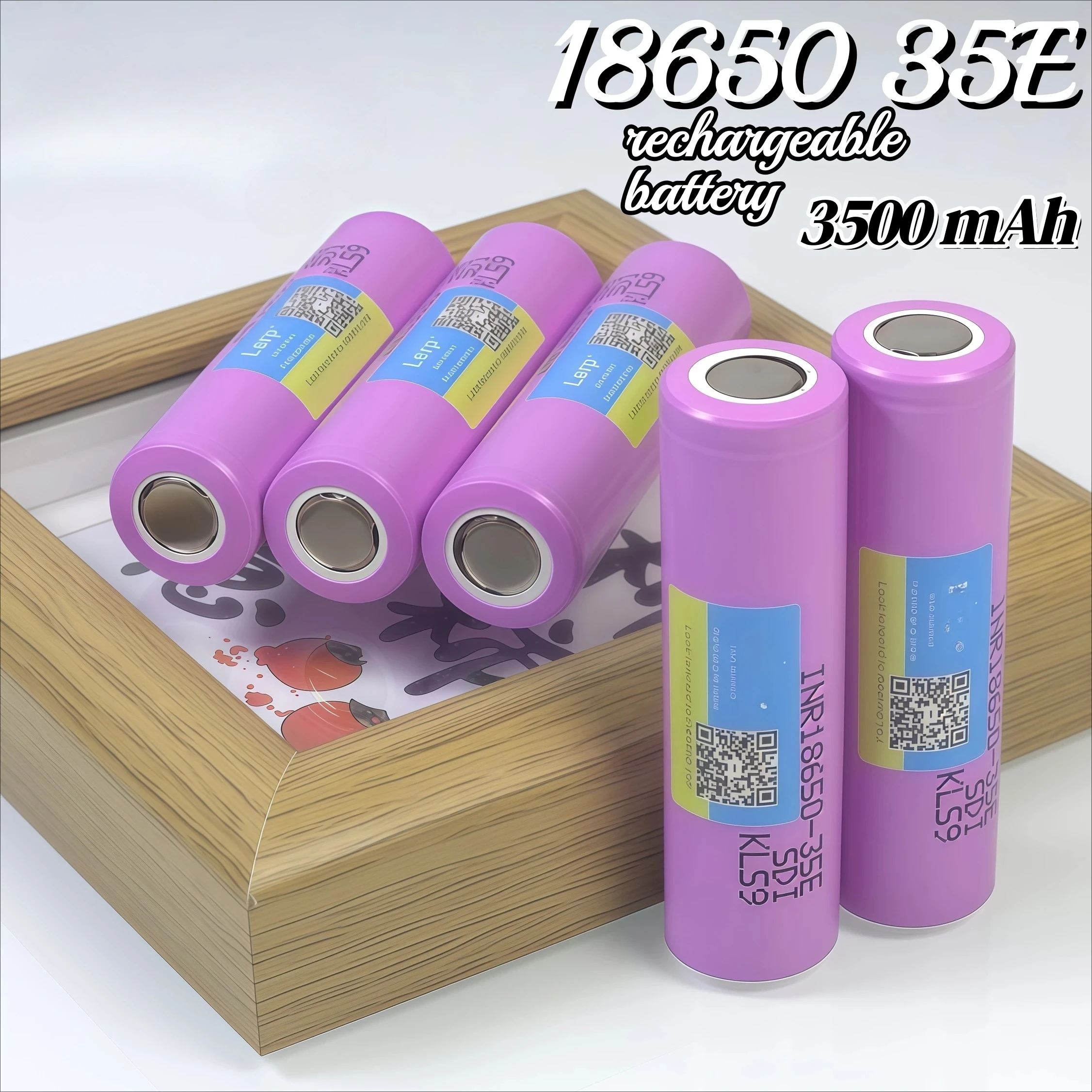 Фото Аккумулятор ICR18650 35E 3.7V 3500mAh – 100% оригинальный, для фонариков, портативной электроники и устройств повседневного использования №1