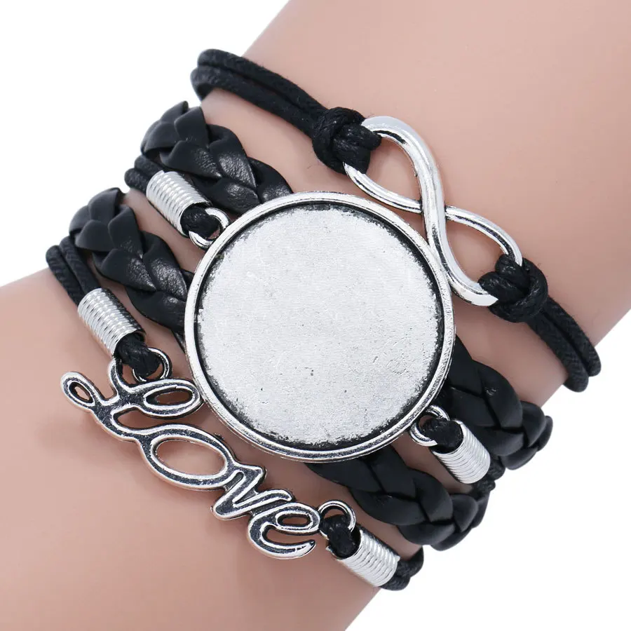 Многослойный кожаный браслет с изображением кардинала и птицы |