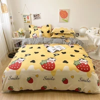 2022 spring and autumn cartoon cotton 4 piece double bed large plus size 220240 size