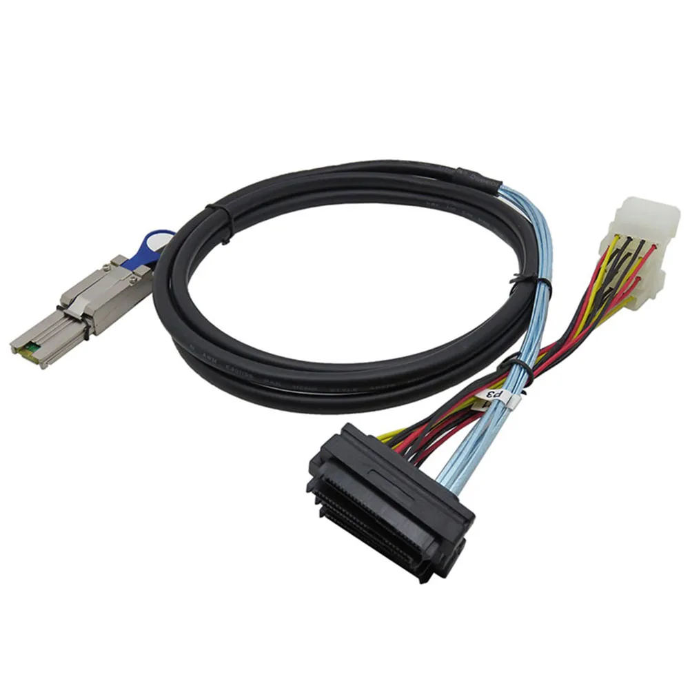 

Настольный кабель для ПК, 1 м, мини-кабель питания, SFF 8088 26Pin для SFF 8482 29Pin, компьютера, жесткого диска