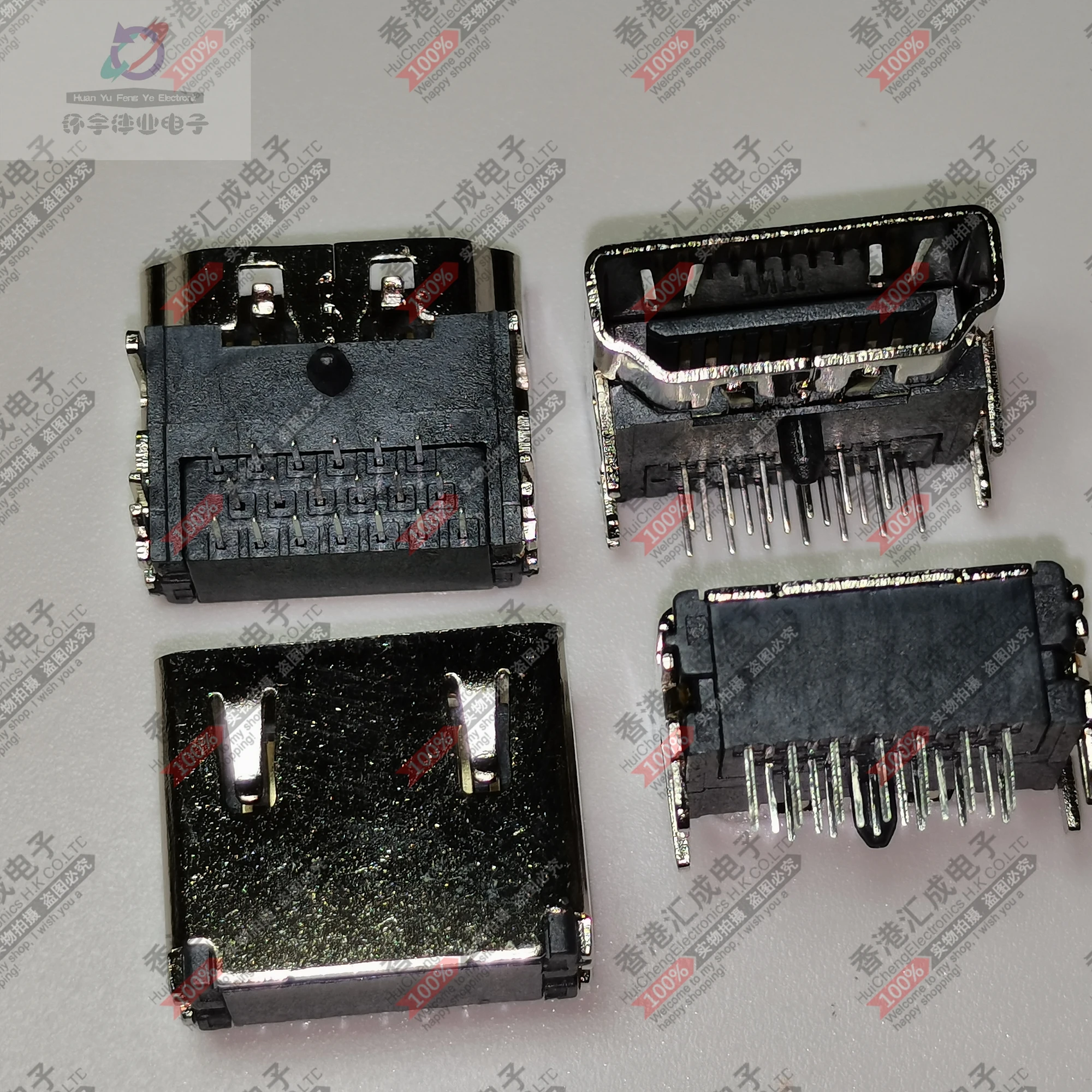 

HDMI female base HDMI female base 19P three row pin 4-pin plug-in with positioning column HD transmission interfaceNew original