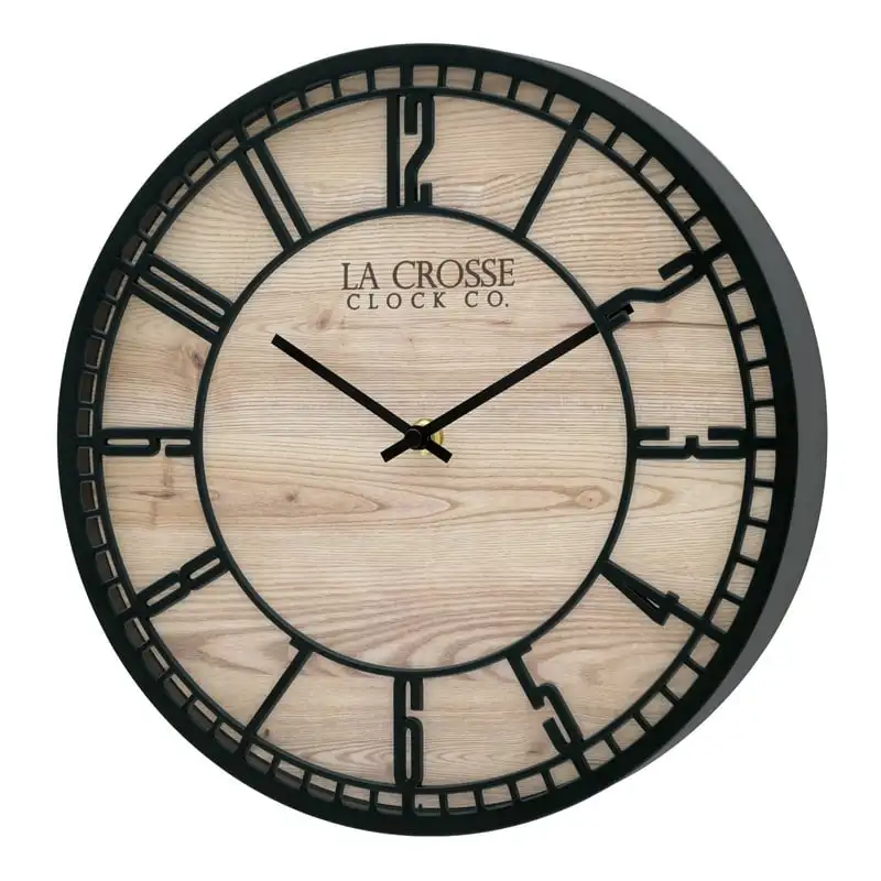 

Crosse Clock 11.5" Barrow Black Contemporary Analog Quartz Wall Clock, 404-3629