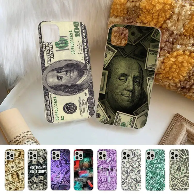 

Dollar Banknote Phone Case for iPhone 11 12 13 Mini Pro Max 8 7 6 6S Plus X 5 SE 2020 XR XS Case shell