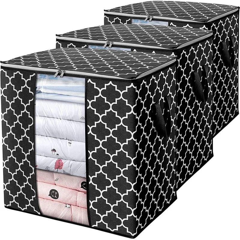 

Foldable Storage Box Portable Clothes Organizer Tidy Pouch Suitcase Non-Woven Home Storage Box Quilt Storage Bag