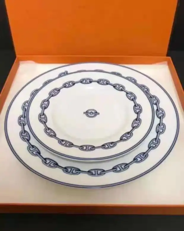 

Обеденная тарелка из костяного фарфора, новая кофейная чашка, тарелка для еды в западном стиле, повседневный подарок, роскошная обеденная т...