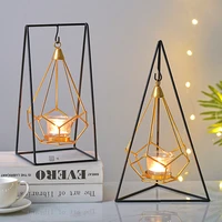 nordic table decoration candle holder hydroponic metal iron romantic home candle light dinner candle holder ornament decoration
