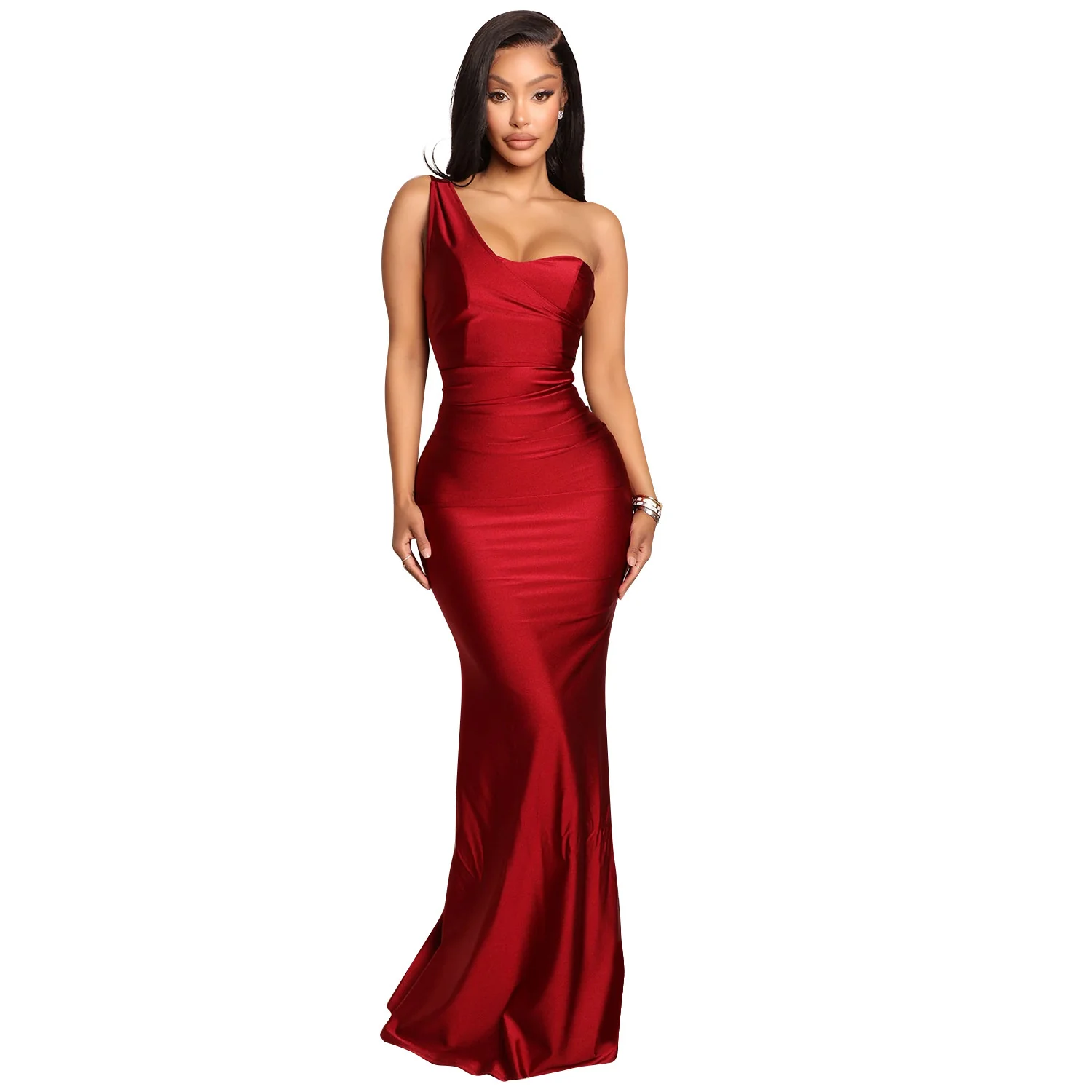 

Sylph Summer Dresses 2022 Woman Clothes Vestidos New Fashion Elegant Sexy Celebrities One Shoulder Long Dress Women Ouitfits