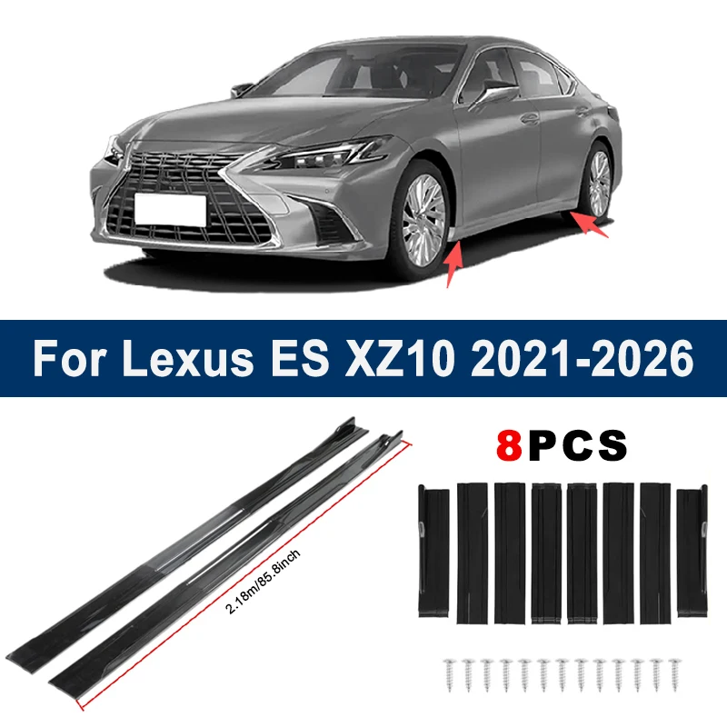 Фото Накладки-спойлеры на боковые пороги (2,18 м) для Lexus ES XZ10 2021-2026 - Гоночные боковые спойлеры, аксессуары для тюнинга кузова автомобиля №1