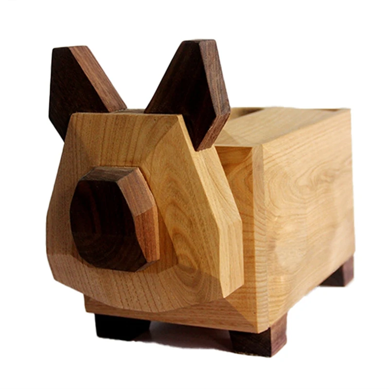 

Creative Solid Wood Tissue Box Cute Animal Shape Seat Type Tissue Removable Tissue Box Table Decor Home Warming Gift