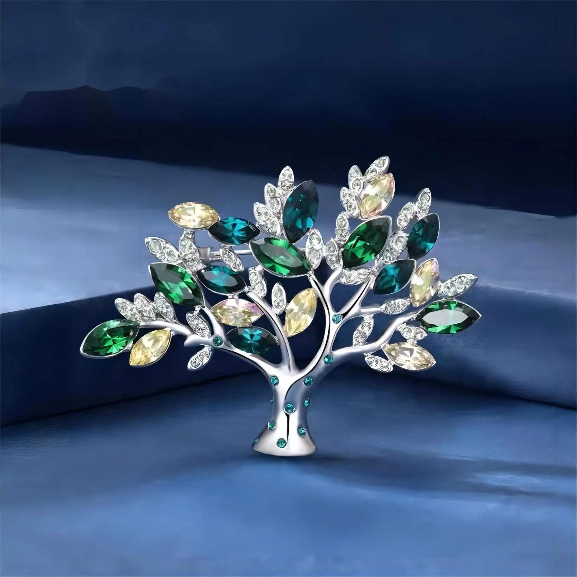 Броши в форме денежного дерева со стразами для женщин унисекс стеклянные булавки