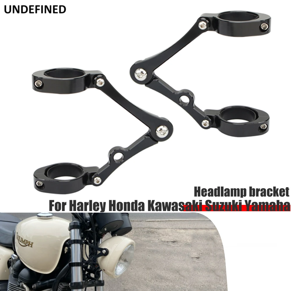 

Motorcycle Headlight Bracket Mount Clamp 37-41mm 49mm 54mm Fork Tube Holder Black For Harley Cafe Racer Chopper Bobber Universal