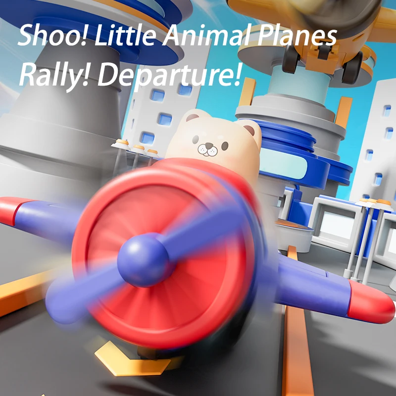 Детский пресс мультяшный самолет игрушки отскок инерционный маленький