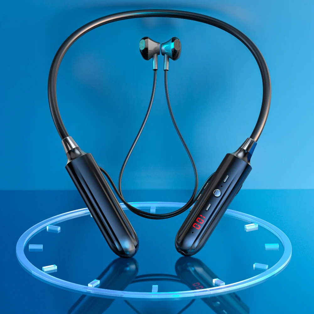 

Wireless Neckband Bluetooth-Compatible Headphones Stereo Music Sports Earbuds Headsets With Mic Sound Card For Live Streaming