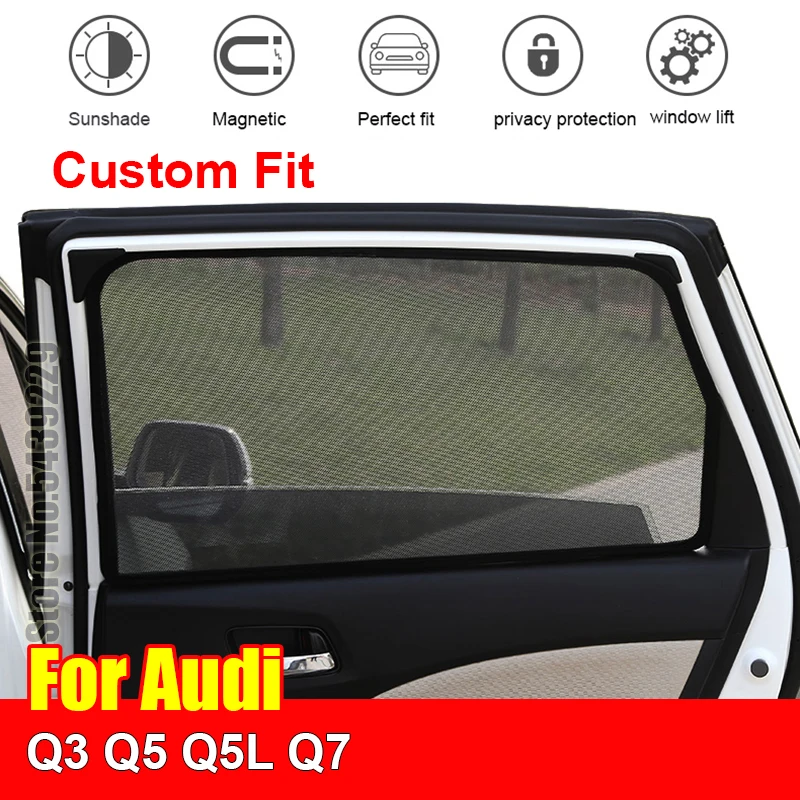

For Audi Q3 Q5 Q5L Q7 Car Sun Visor Accessori Window Cover SunShade Curtain Mesh Shade Blind Custom Fit