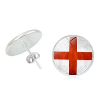 new ladies earrings creative world countries flags glass convex earrings fashion women jewelry gifts childrens jewelry