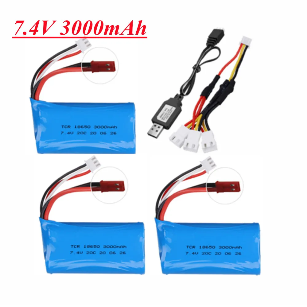 Литий-полимерная батарея 7 4 в 3000 мАч с зарядным устройством для MJX F 45 Wltoys A959