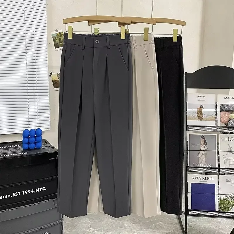 Новые весенне-летние мужские маленькие брюки с драпировкой укороченные деловые