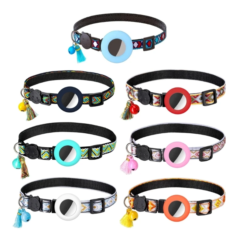 

Reflective Cats Collar with Waterproof Trackers Holder Pet Anti-Lost GPS-Collars Drop shipping