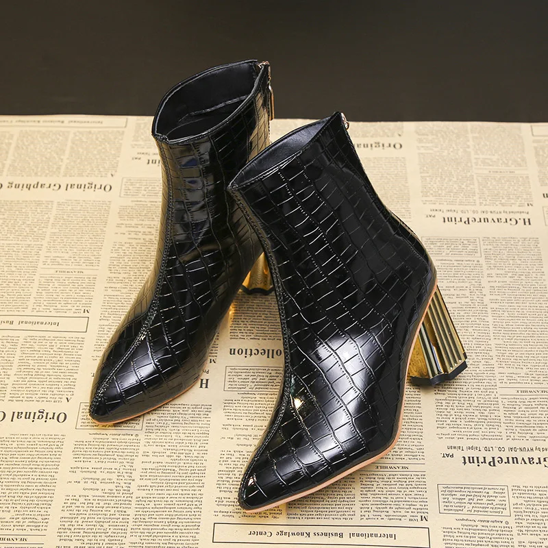 High Heel Ankle Boots Woman Boots Pointed Toe Modern Shoes Female Short Boots Autumn Winter Plus Size Ladies Fashion Boots New