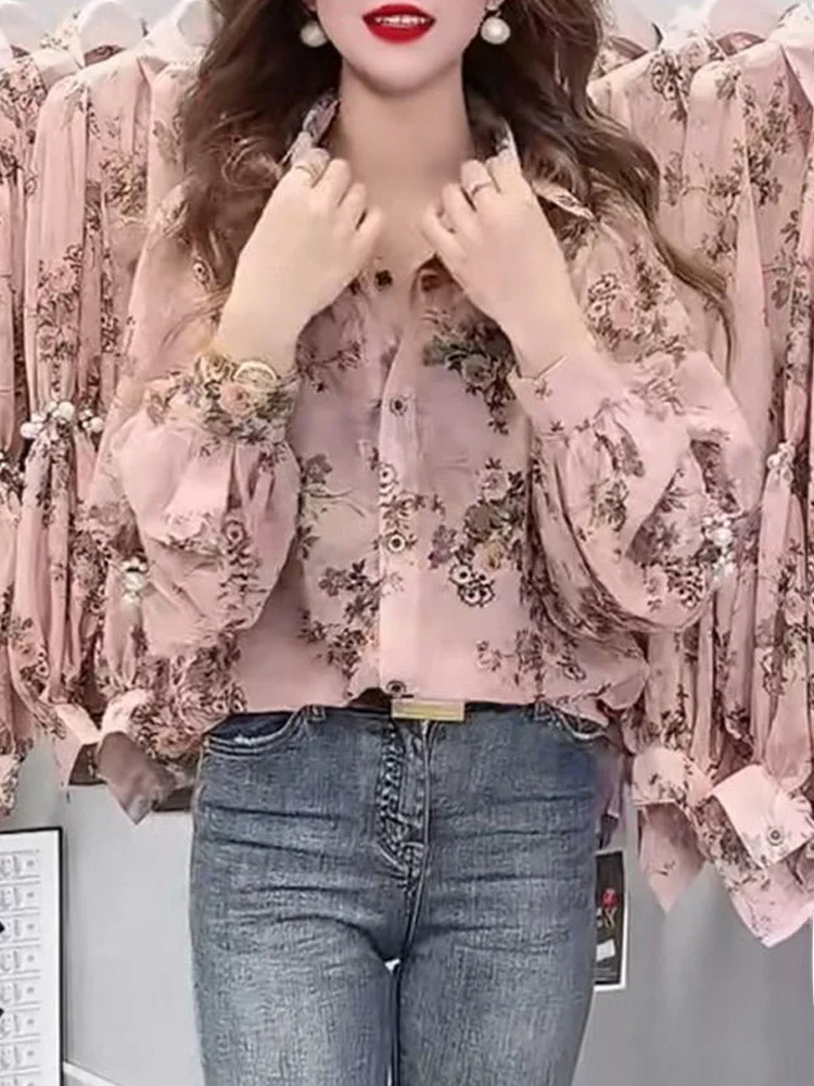 Модные женские рубашки с длинными рукавами больших размеров новинка весны 2024