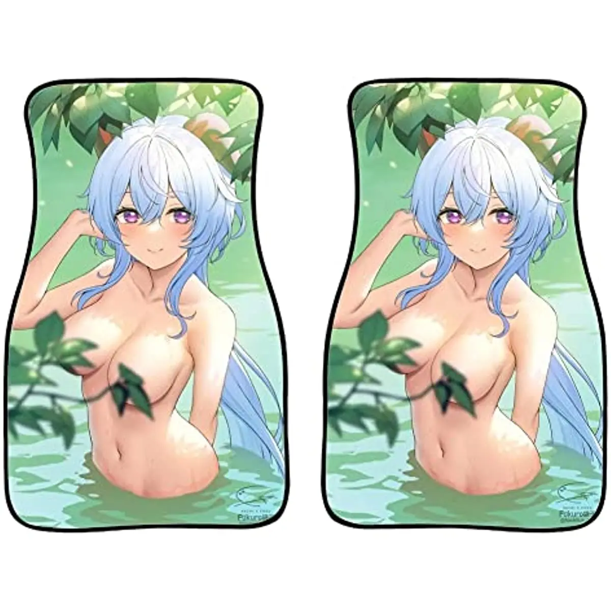 

All Weather Anime Car Mat, Genshin Impact: Ganyu, Auto Parts Interior - Short Plush Cartoon Carpet for Van SUV Car