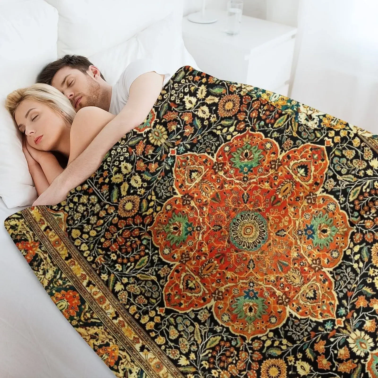 Антикварный персидский ковёр Кашанский плед