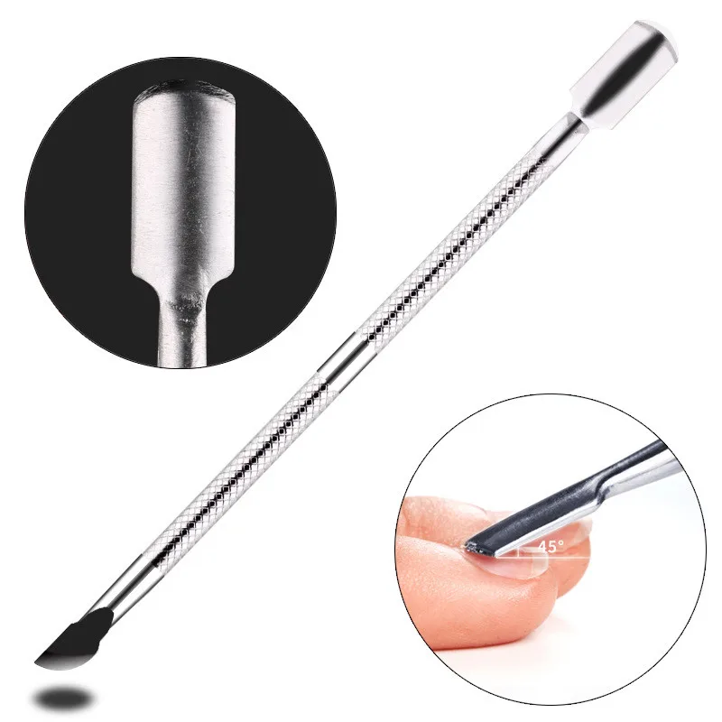 

Stainless Steel Dead Skin Nail Cuticle Pushers Spoon Remover Double Head Trimmer Manicure Pedicure Cleaner Nails Art Tool