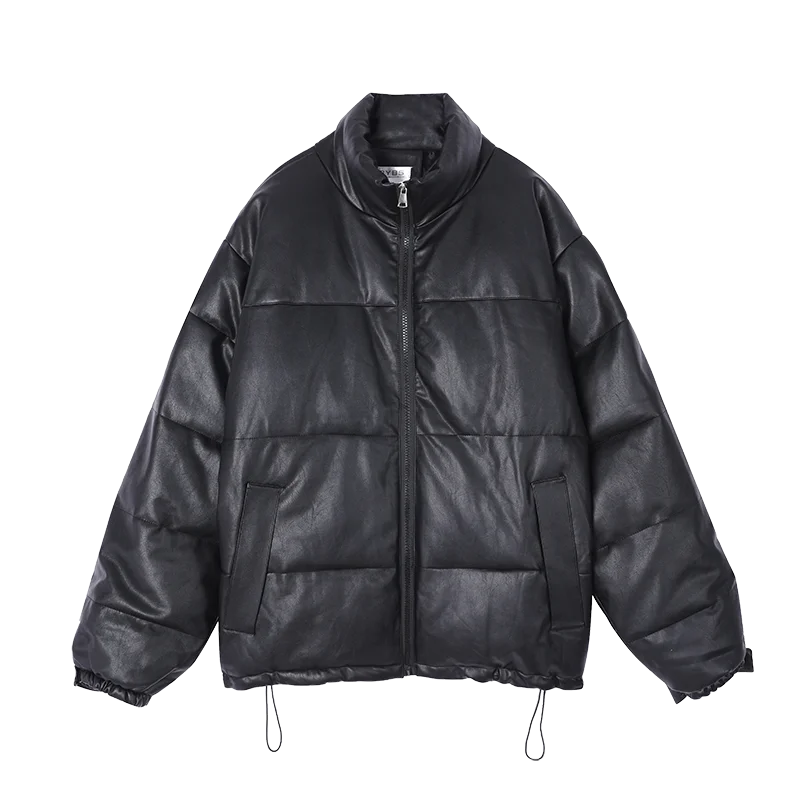 Women's Down Jacket 2022 Winter Red Winter Coat Ladies PU Leather Down Feminino Loose Casual Loose Blak Outwear Woman Jacket