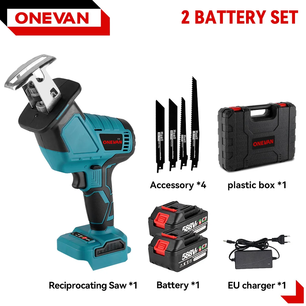 

Бесщеточная сабельная пила ONEVAN синяя аккумуляторная 18В