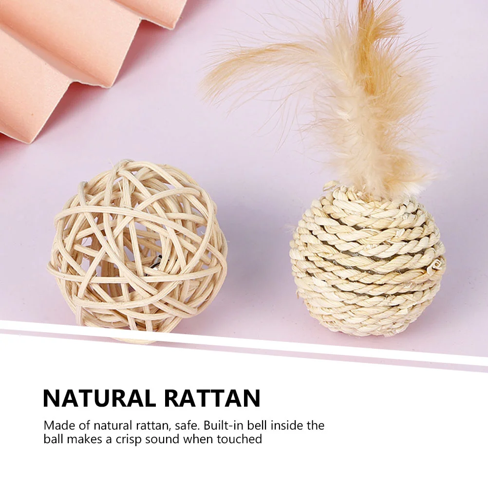 2 шт. шарики из ротанга для кошек игрушки-колокольчики домашних животных с