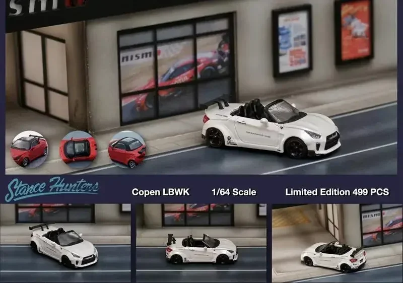 Литая под давлением модель автомобиля Stance Hunters 1:64 LBWK Daihatsu Copen GT-K