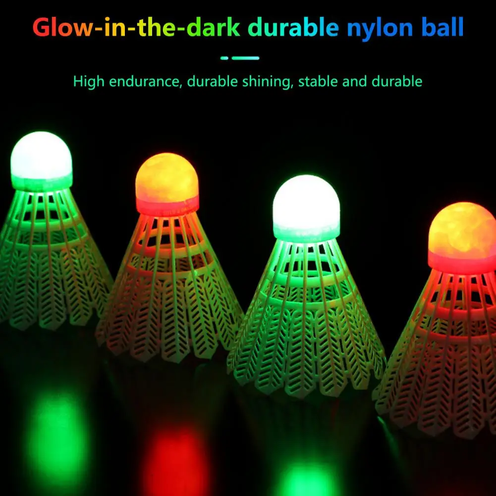 

Luminous Badmintons 2Pcs Lightweight Fast Rebound Unbreakable Night Glow LED Shuttlecocks for Sports