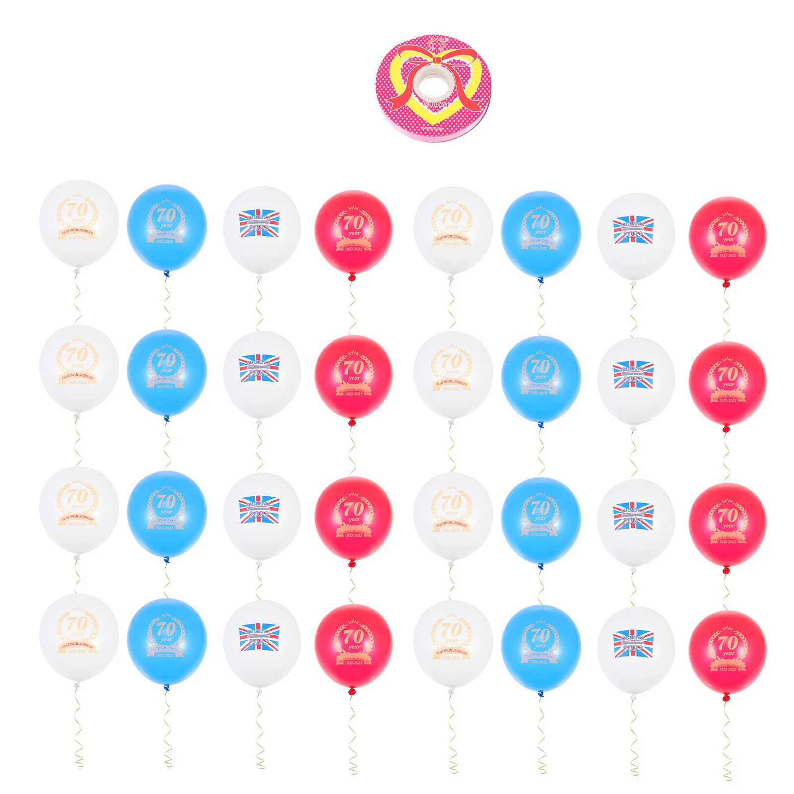 

1 Set 70th Anniversary Balloons Union Flag Balloons Decorative Party Balloons for Decoration Holiday