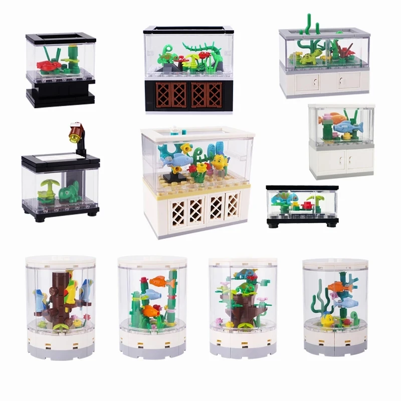 

Совместим со строительными блоками LEGO город МОС Fish Tank, игрушки «сделай сам», кирпичи, насекомые, животные, декоративный набор паук-Скорпион со светодиодом