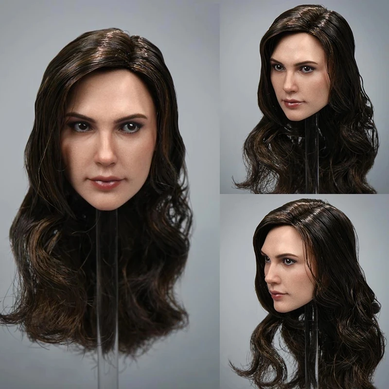 

NRTOYS NR34 1/6 Scale Wonder Girl Gal Gadot Head Sculpt Long Curly Hair Head Carving Model Fits 12'' Action Figure Body