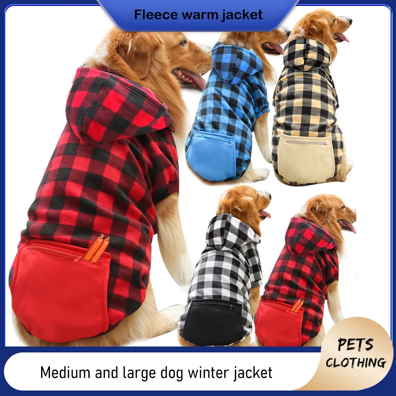 New Fashion Plaid Dog Hoodies Jacket Pet Clothes for Small Medium Large Dogs Coat Jackets Sweatshirt for Dog Cat Costume XXS-5XL