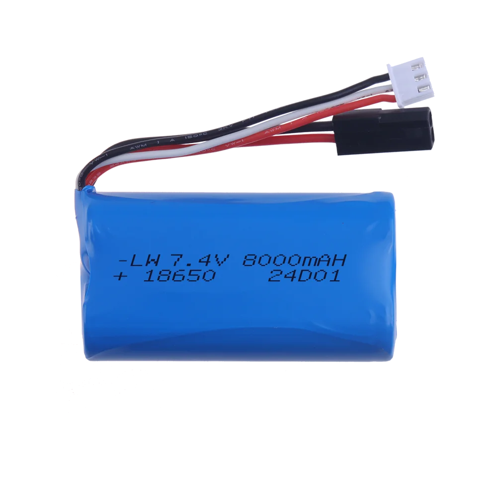 Фото 18650 Lipo аккумулятор 7,4 В 8000 мАч с зарядным устройством для MJX T40 T40C F39 F49 T39 DH 9053 9101 9118 аккумулятор для радиоуправляемого вертолета 2S 7,4 В №2