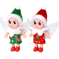 christmas elf doll wings bow style mini elf baby christmas decoration kids toy gift doll house accessories m74