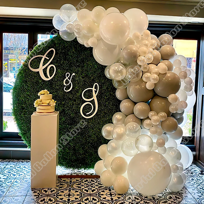 

Жемчужные Белые Серые латексные искусственные элементы украшение на день рождения свадьбу декорация на день рождения ребенка