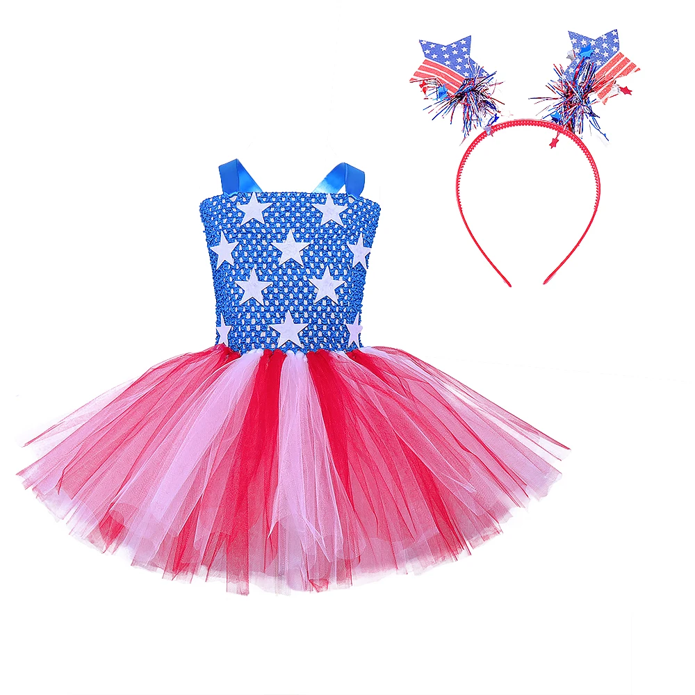 

Girls 4Th of July Independence Day Tutu Dress Baby Girl Photoshoot Carnival Recital Patriotic 4Th of July Kids Party Dresses