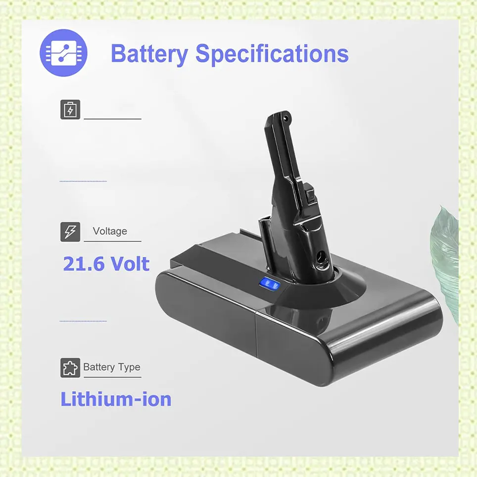 

2022 Upgraded 21.6V Replacement Battery V8 SV10 Absolute Cordless Handheld Vacuum Cleaner V8 Animal Cordless Vacuum Battery