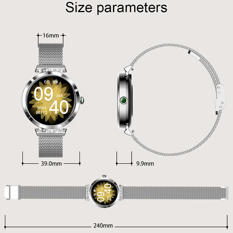 Женские Водонепроницаемые Смарт-часы с пульсометром и будильником |