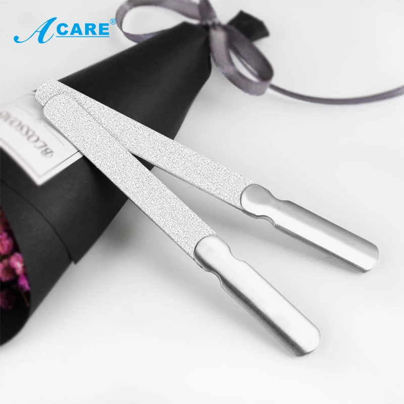 

ACARE Nail File Set Stainless Steel Round Head Professional Metal Manicure Pedicure Tool Woman Toenail Beauty Dead Stubborn Skin
