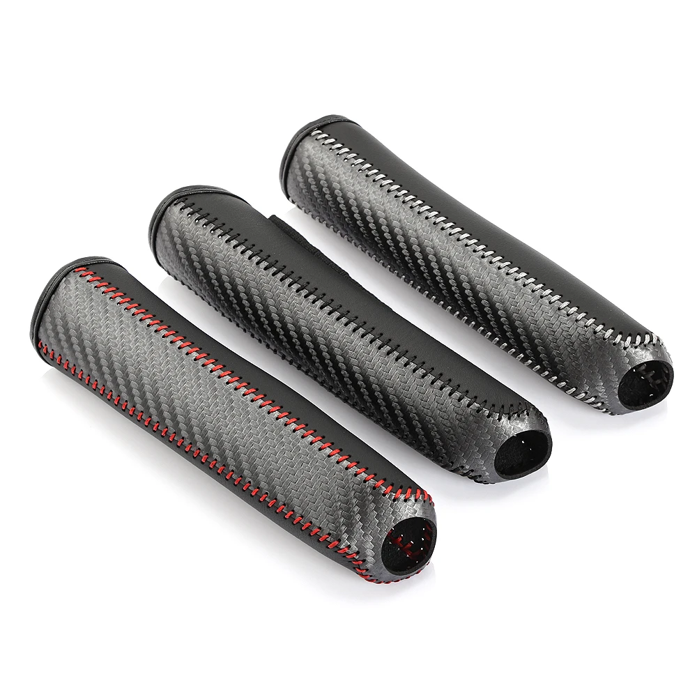 Чехол для ручного тормоза с кожаными шестеренками из углеродного волокна Nissan Juke