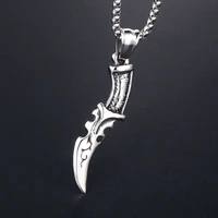 gothic viking knife sword dagger pendant necklace stainless steel chain necklaces for women men hip hop punk jewelry gifts